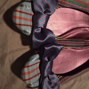 COACH Poppy - Striped Bow Flats with Pink Interior Size 10